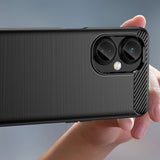 Carbon Case til OnePlus Nord CE 3 fleksibelt silikone carbon cover sort