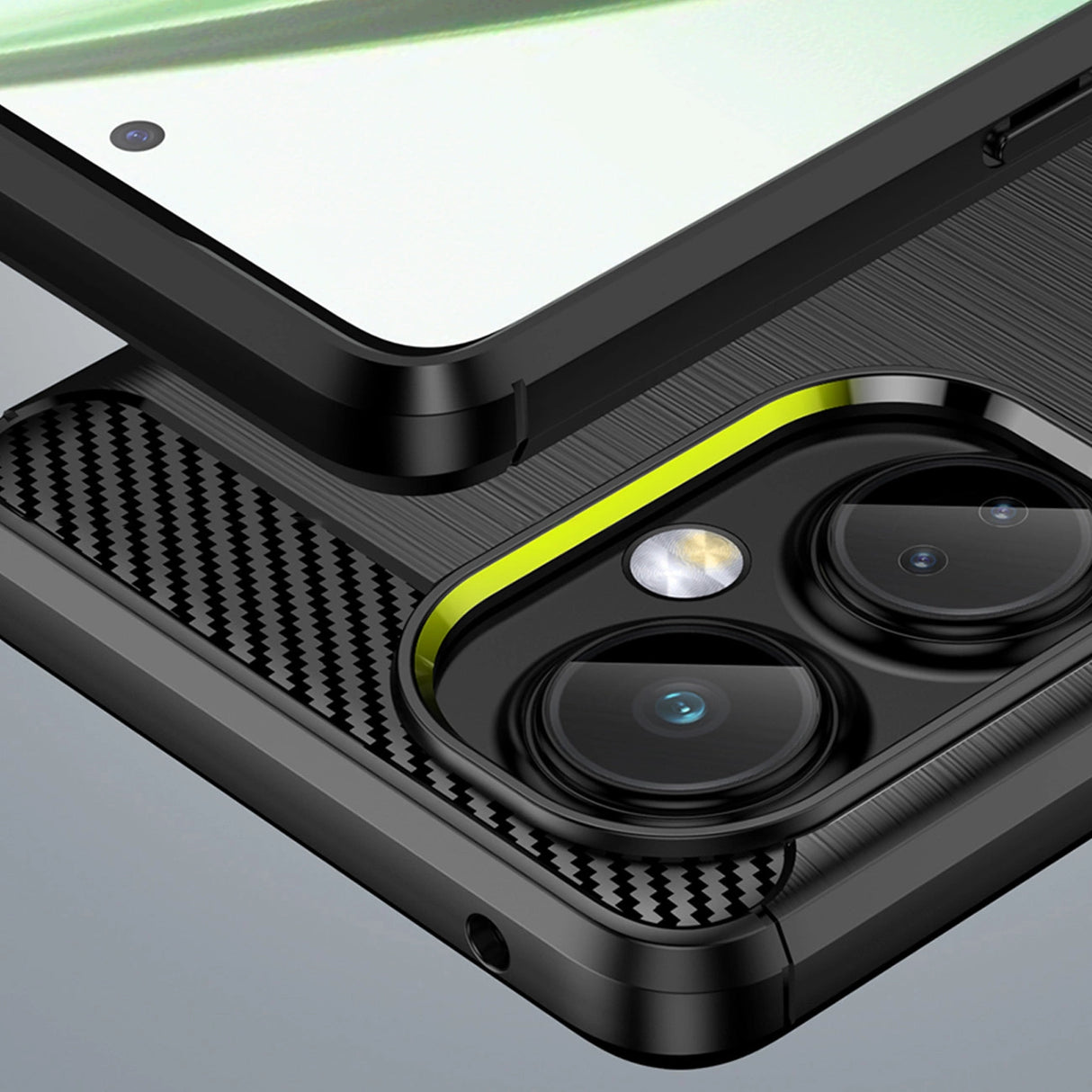 Carbon Case til OnePlus Nord CE 3 fleksibelt silikone carbon cover sort