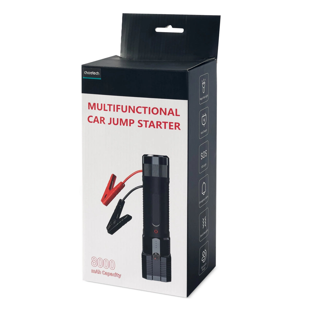Choetech Jump Starter med Powerbank 8000mAh - LED lommelygte (TC0016) - sort
