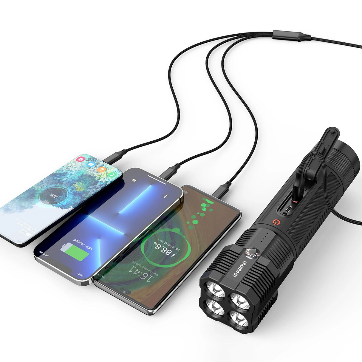 Choetech Jump Starter med Powerbank 8000mAh - LED lommelygte (TC0016) - sort