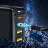 Choetech oplader GaN 140W 4 porte (2x USB C, 2x USB) sort (PD6005)