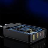 Choetech oplader GaN 140W 4 porte (2x USB C, 2x USB) sort (PD6005)