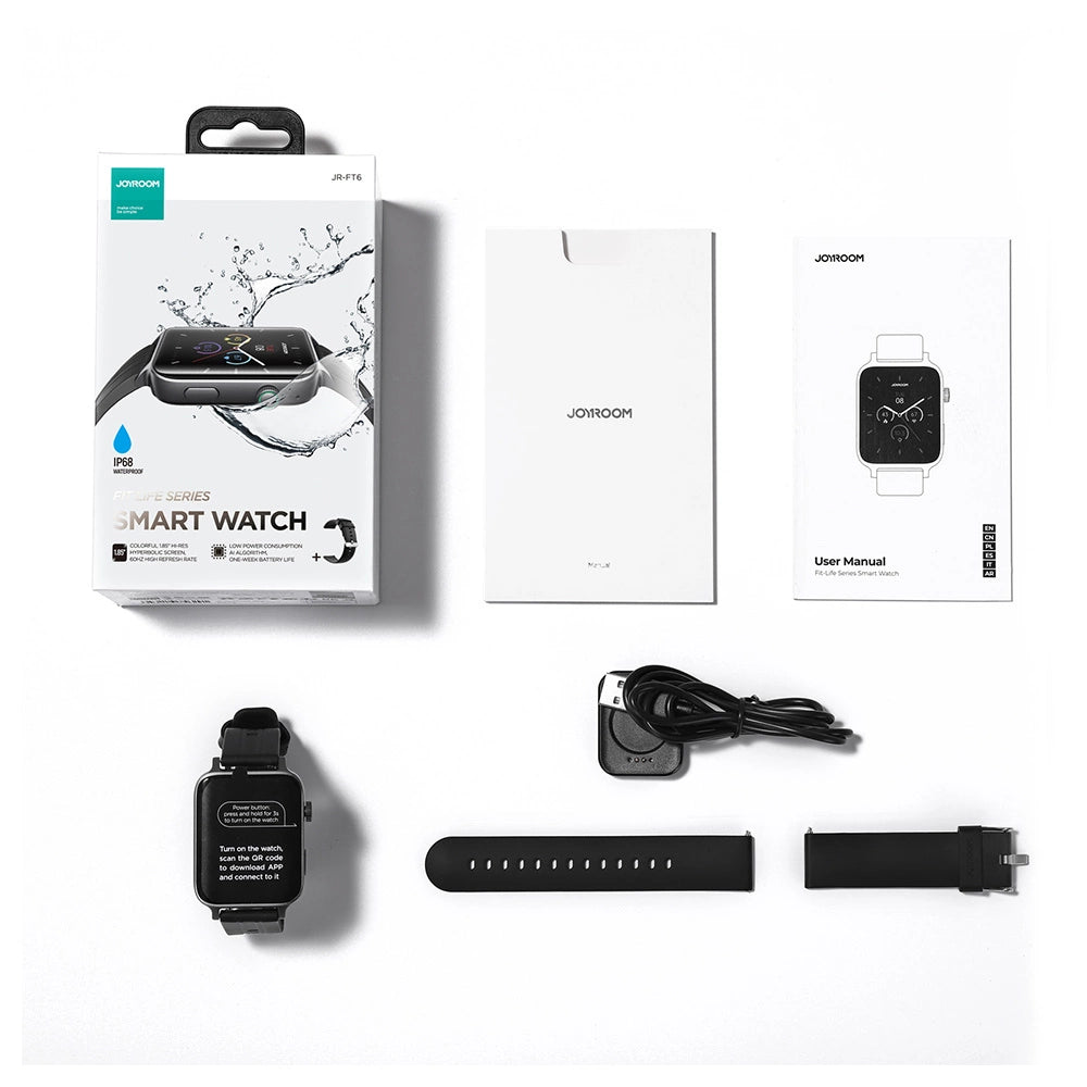 Joyroom Fit-Life JR-FT6 smartwatch med svarfunktion / IP68 beskyttelse - sort