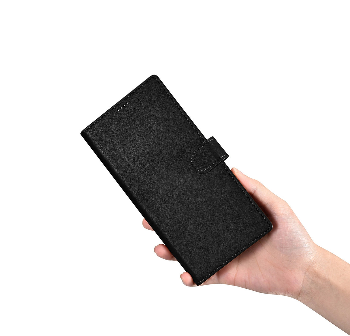 iCarer Wallet Case til Samsung Galaxy S23 Ultra læderkasse wallet sort
