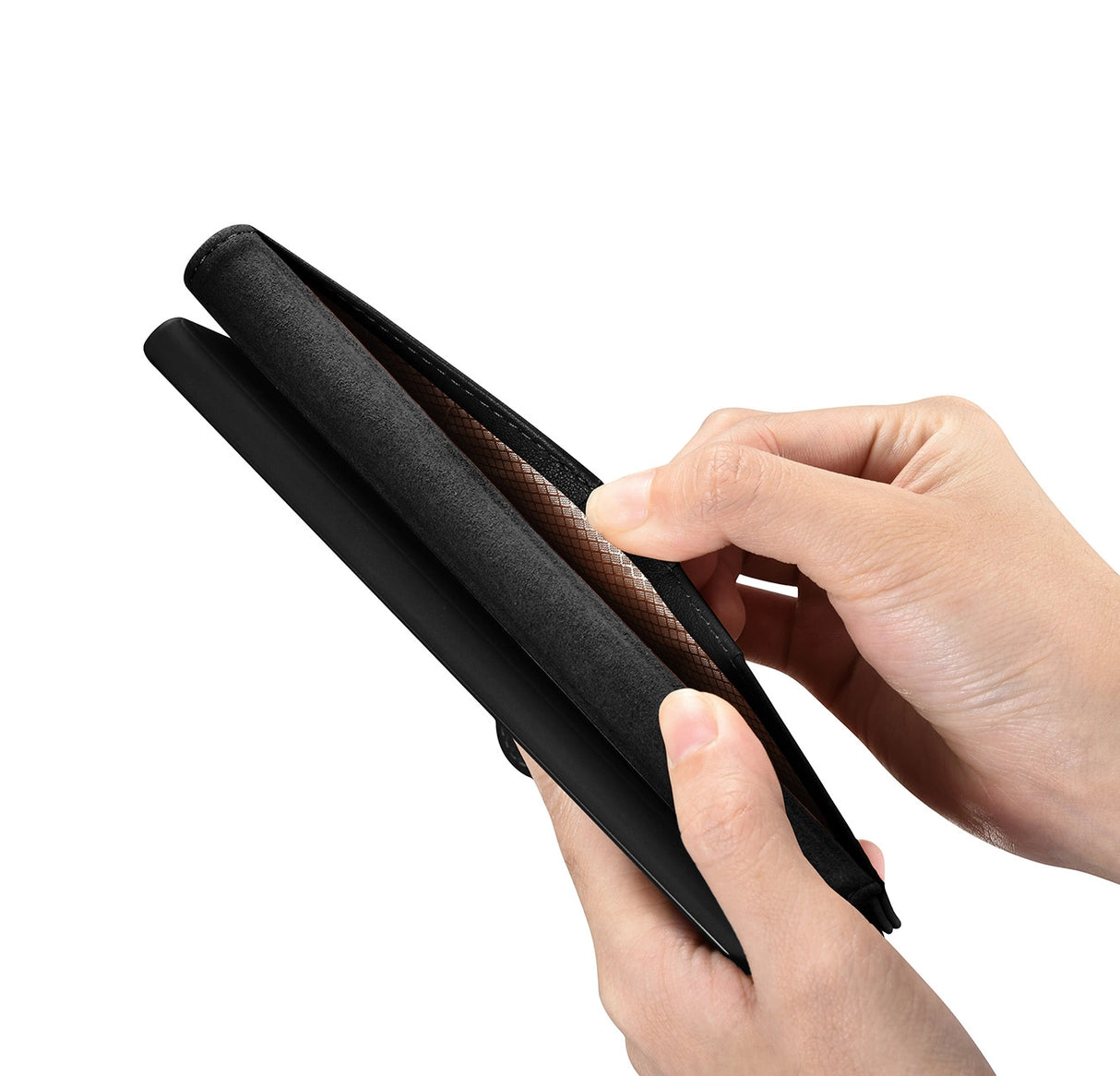 iCarer Wallet Case til Samsung Galaxy S23 Ultra læderkasse wallet sort
