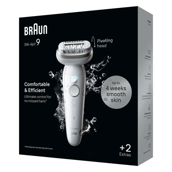 Braun Silk-épil 9 BR2-225328 hårfjerner 40 pincetter Grå, Hvid