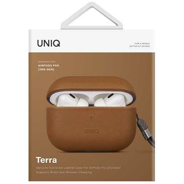 Uniq Terra Ægte læderfoder til AirPods Pro 2 - brun
