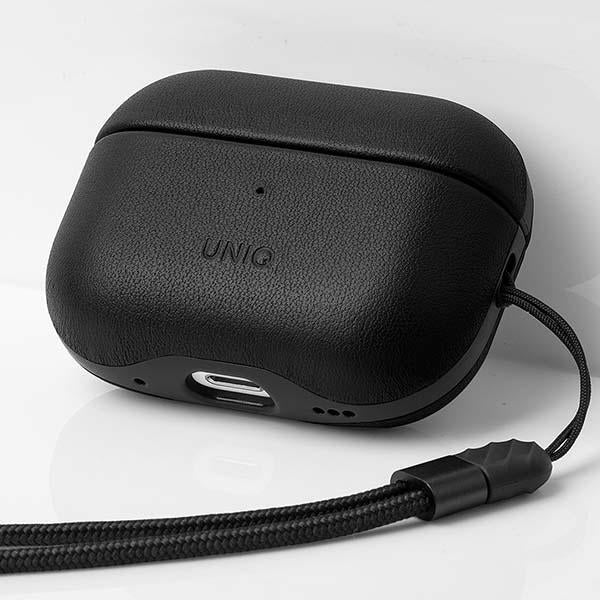 Uniq Terra Ægte læderfoder til AirPods Pro 2 - sort