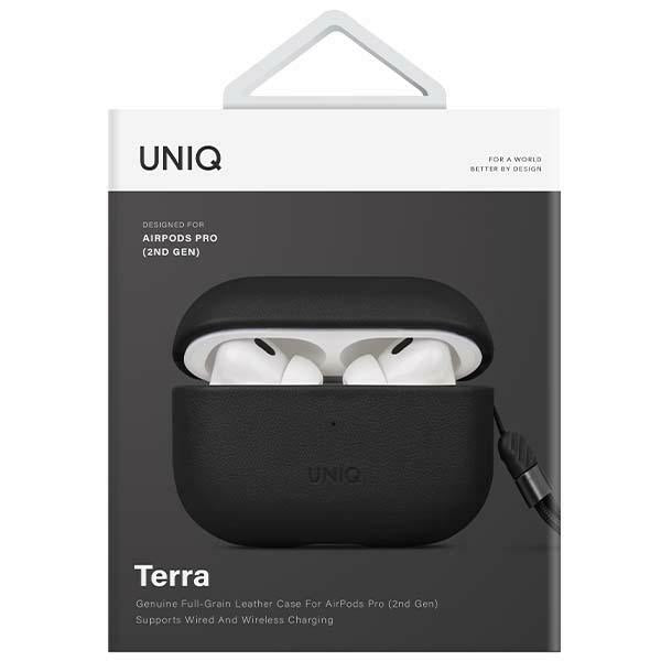 Uniq Terra Ægte læderfoder til AirPods Pro 2 - sort