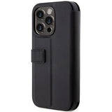 Case BMW BMBKP14L22RDPK iPhone 14 Pro 6,1" sort/sort bogreol læder Textured&Stripe