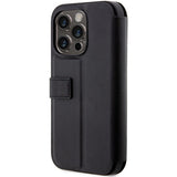 Case BMW BMBKP14X22RVSK iPhone 14 Pro Max 6.7" sort/sort bogreol læder stempel blå linjer