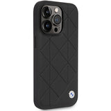 Case BMW BMHCP14L22RQDK iPhone 14 Pro 6.1" sort/sort Ledret Quilted