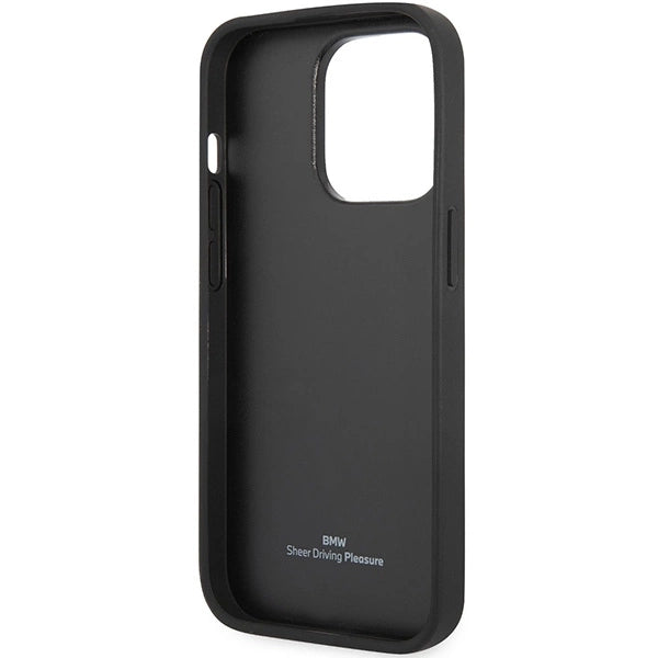 Case BMW BMHCP14L22RQDK iPhone 14 Pro 6.1" sort/sort Ledret Quilted