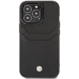 Case BMW BMHCP14L22RSEPK iPhone 14 Pro 6.1" sort/sort Læder Card Slot