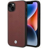 Case BMW BMHCP14S22RFGR iPhone 14 6,1" Burgundy/burgundy læder diamant mønster