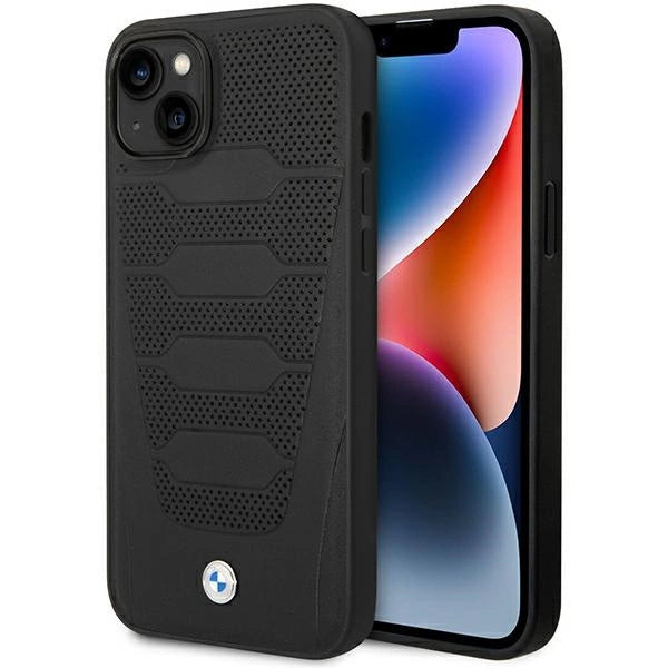 Case BMW BMHCP14S22RPSK iPhone 14 6.1" sort/sort læder sæder mønster