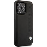 Case BMW BMHCP14X22RBDK iPhone 14 Pro Max 6.7" sort/sort hårdkasse Læder Blue Dots