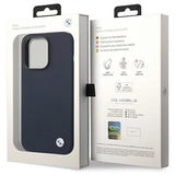 Case BMW BMHMP14LSILNA iPhone 14 Pro 6,1" marineblå/marineblå Silicone Metal Logo MagSafe