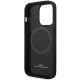 Case BMW BMHMP14X22RFGK iPhone 14 Pro Max 6.7" sort/sort læder Diamond mønster MagSafe
