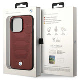Case BMW BMHMP14X22RPSR iPhone 14 Pro Max 6.7 Burgundy/burgundy læder sæder mønster MagSafe