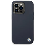 Case BMW BMHMP14XSILNA iPhone 14 Pro Max 6.7" marineblå/marineblå Silikon Metal Logo MagSafe