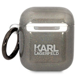 Karl Lagerfeld KLA2HNKCTGK Airpods 1/2 cover sort/sort Gliter Karl&Choupette