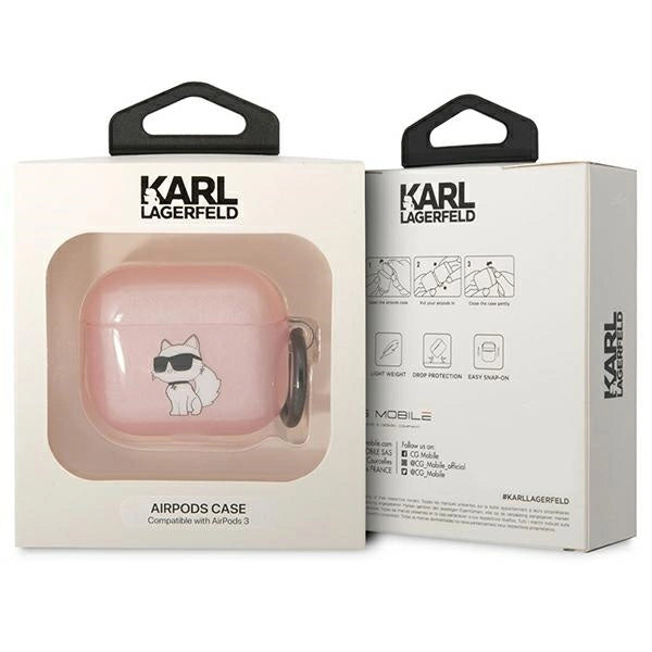Karl Lagerfeld KLA3HNCHTCP Airpods 3 cover lyserød/rosa Ikonik Choupette
