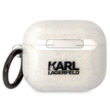 Karl Lagerfeld KLA3HNKCTGT Airpods 3 cover gennemsigtige Gliter Karl&Choupette