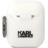 Karl Lagerfeld KLACA2SILKCW AirPods 1/2 cover hvid/hvid Silikon Karl & Choupette