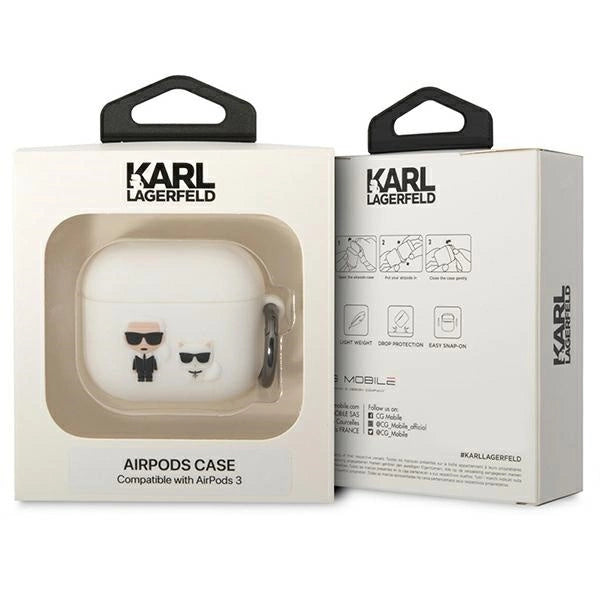 Karl Lagerfeld KLACA3SILKCW AirPods 3 cover hvid/hvid Silikon Karl & Choupette