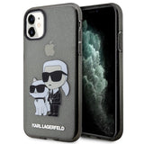 Karl Lagerfeld KLHCN61HNKCTGK iPhone 11 / Xr 6.1" sort/sort hardcase Gliter Karl&Choupette