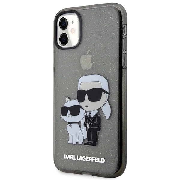 Karl Lagerfeld KLHCN61HNKCTGK iPhone 11 / Xr 6.1" sort/sort hardcase Gliter Karl&Choupette