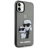 Karl Lagerfeld KLHCN61HNKCTGK iPhone 11 / Xr 6.1" sort/sort hardcase Gliter Karl&Choupette