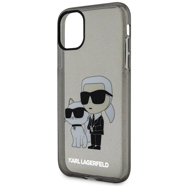 Karl Lagerfeld KLHCN61HNKCTGK iPhone 11 / Xr 6.1" sort/sort hardcase Gliter Karl&Choupette