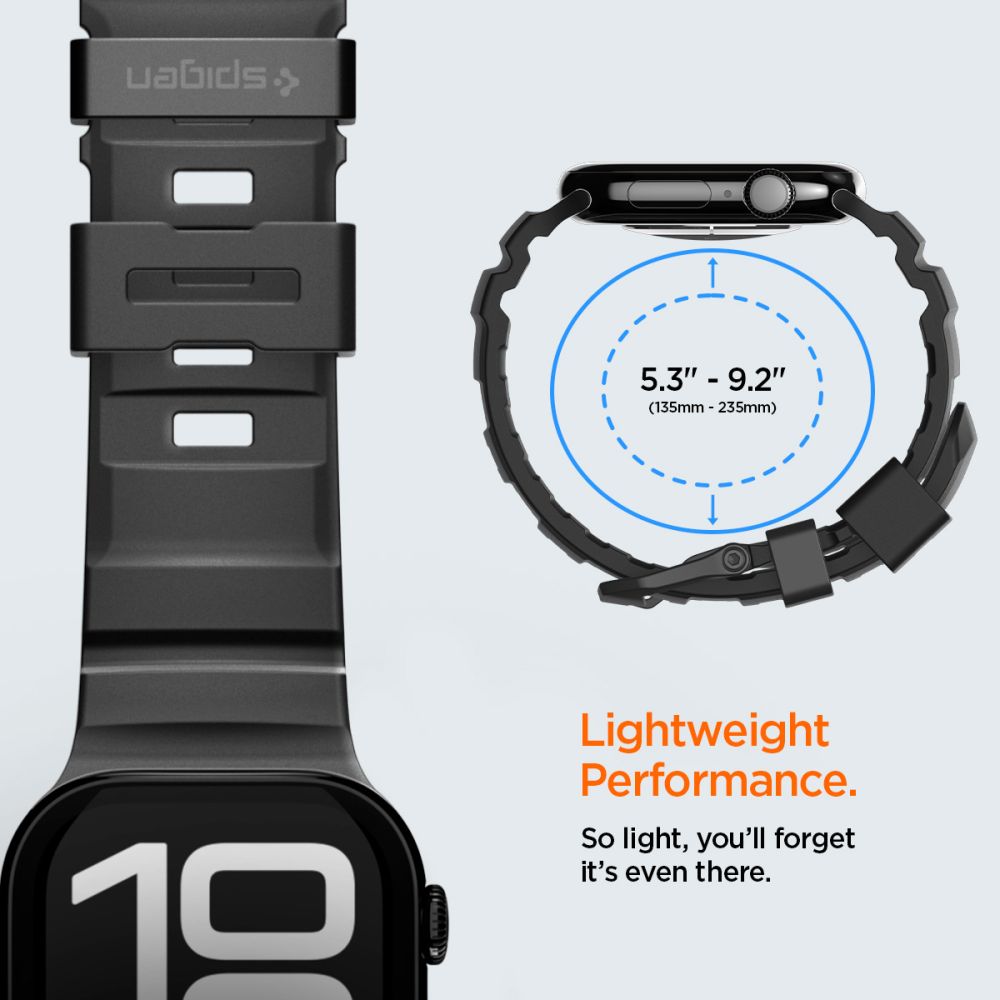 Spigen Wbs2 Remmen Til Apple Watch 8 / 9 / 10 / 11 / 12 / Se / Ultra (44 / 45 / 46 / 49 Mm) Sort
