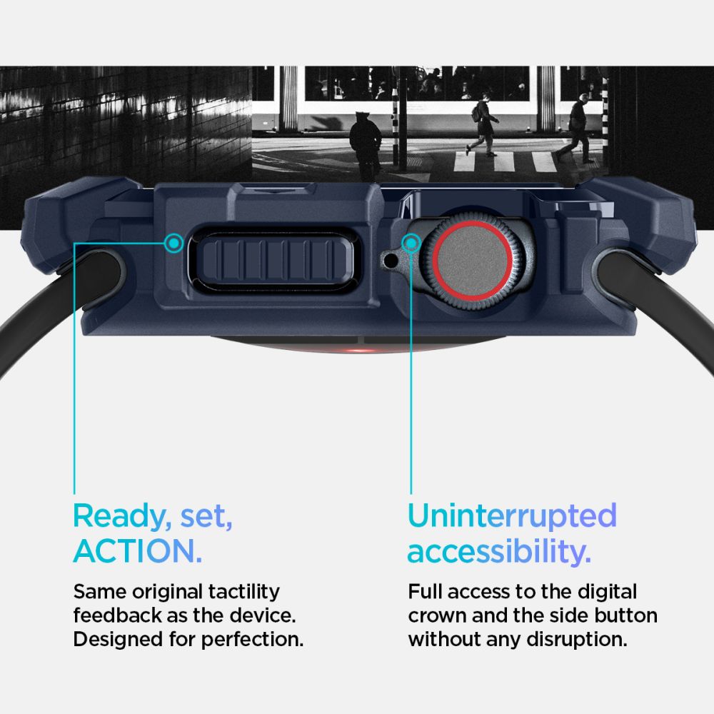 Spigen Rugged Armor Apple Watch 10/11 (46 Mm) Marineblå