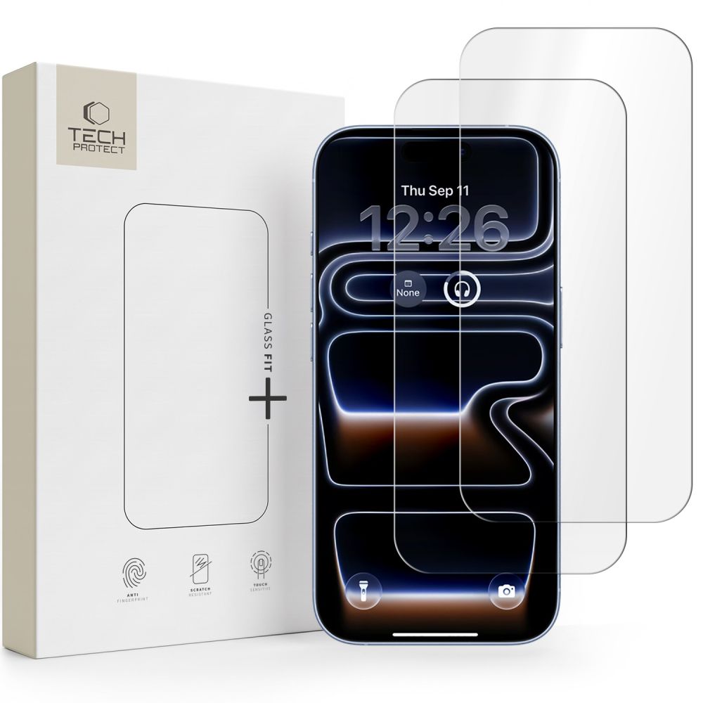 Hærdet Glas Tech Protect Glass Fit+ 2 Pack Iphone 16 Pro Max / 17 Pro Max / 18 Pro Max Clear
