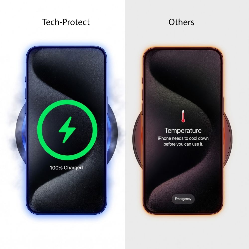 Tech Protect A51 Arcticboost 3 I 1 Magnetisk Mag Safe Trådløs Oplader 25 W Qi2.2 Hvid