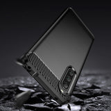 Carbon Case cover til Sony Xperia 10 V fleksible silikone carbon cover sort