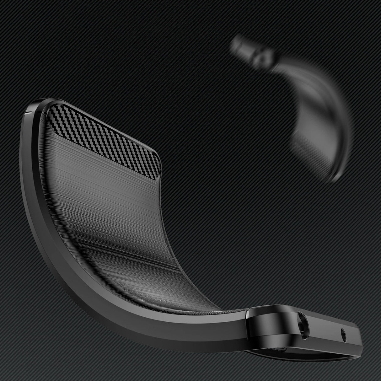 Carbon Case cover til Sony Xperia 10 V fleksible silikone carbon cover sort
