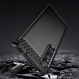Carbon Case cover til Sony Xperia 1 V fleksible silikone carbon cover sort