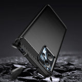 Carbon Case til Motorola Moto G53 / G13 fleksible silikone carbon cover sort