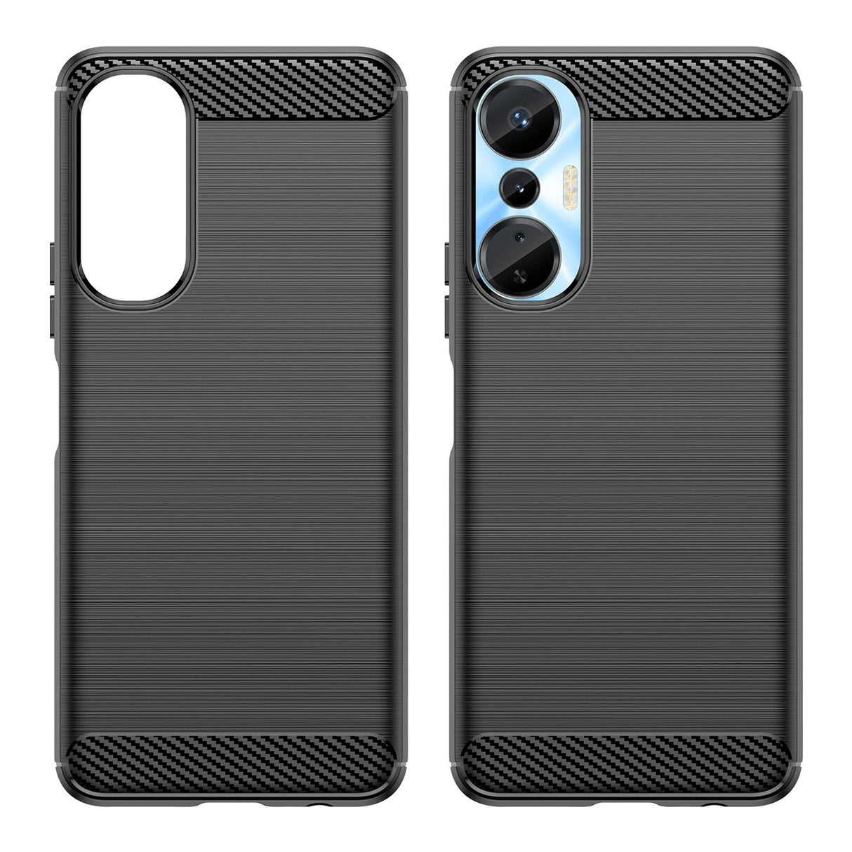 Carbon Case til Infinix Hot 20S med fleksibelt silikone carbon cover sort