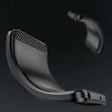 Carbon Case til Infinix Hot 20 Play fleksibelt silikone carbon cover sort