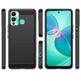 Carbon Case til Infinix Hot 12 Play NFC / Hot 12 Play fleksibelt silikone carbon cover sort