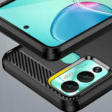 Carbon Case for Infinix Hot 12 Play NFC / Hot 12 Play fleksibelt silikone carbon cover sort