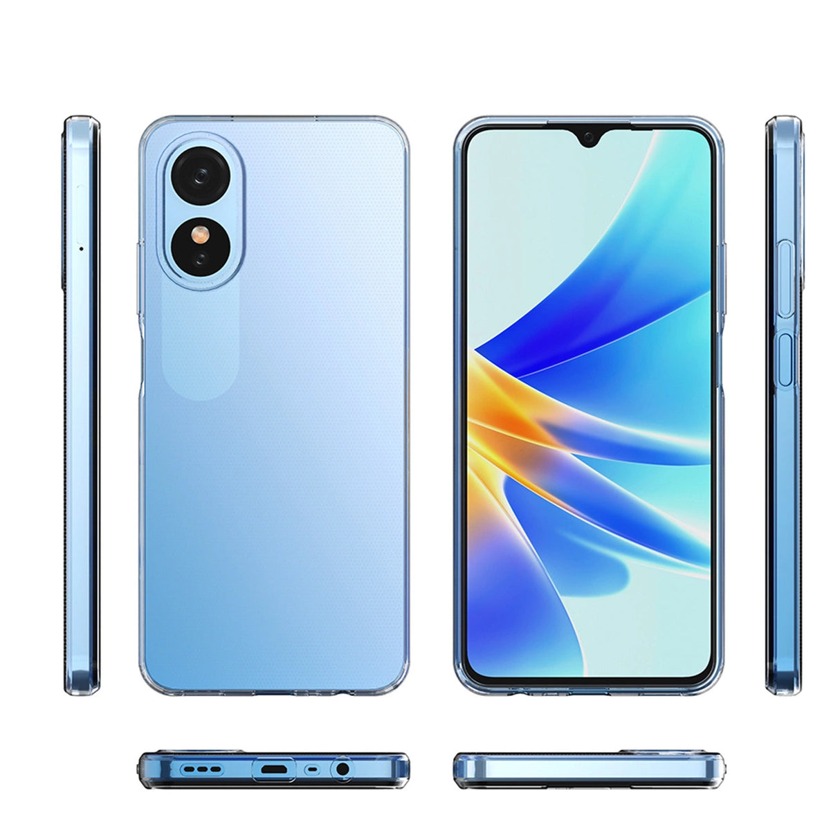 Ultra Clear 0,5 mm case til Oppo A17 tynd omslag gennemsigtig