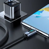Joyroom Prism Series A16 USB-C / USB-A Kabel 66W 1,2m med LED-skærm - sort