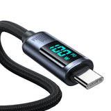 Joyroom Prism Series A16 USB-C / USB-C 100W 1,2m Kabel med LED-skærm - sort
