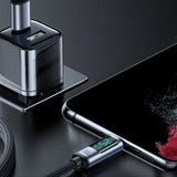 Joyroom Prism Series A16 USB-C / USB-C 100W 1,2m Kabel med LED-skærm - sort